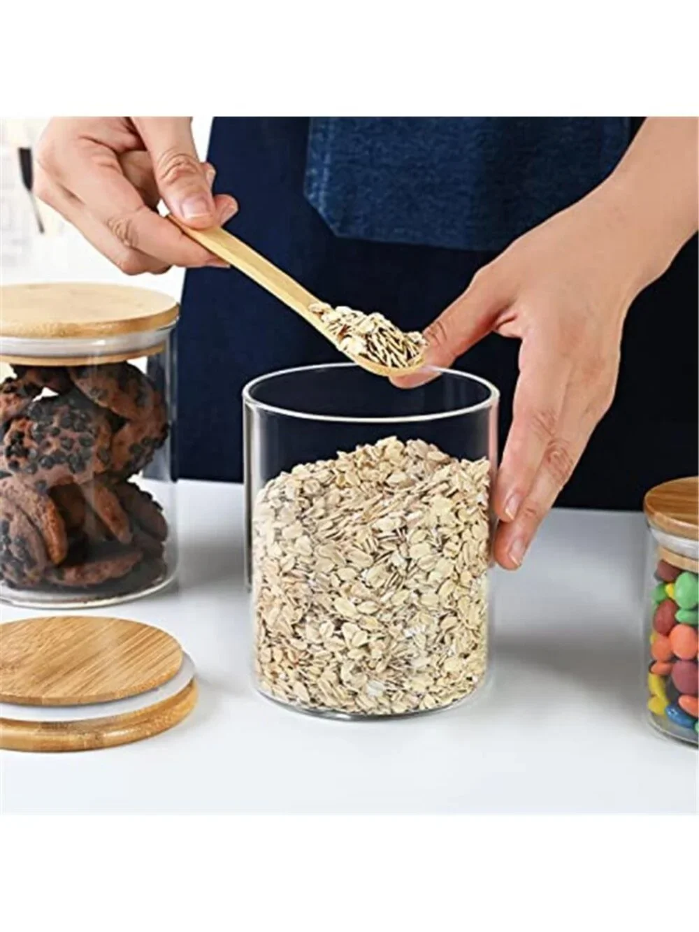 Glass Food Storage Containers with Bamboo Lids Large Glass Food Storage Jars